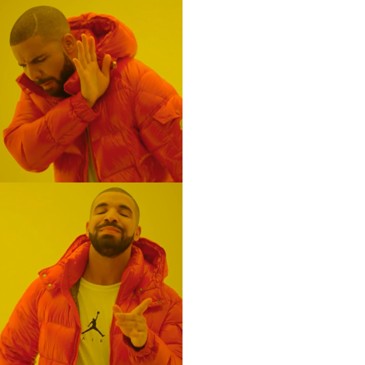 Drake Hotline Bling meme about Smalls