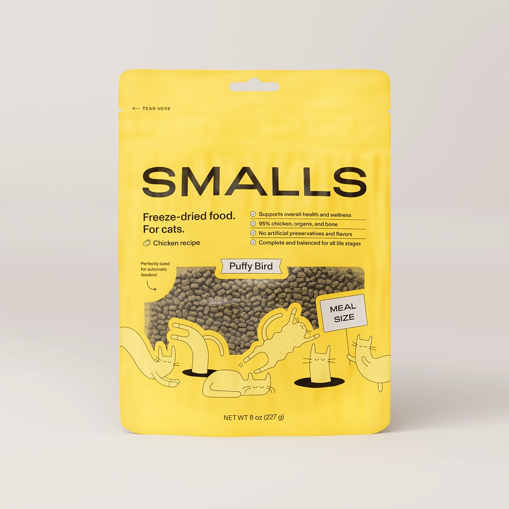 Yellow Smalls Puffy Bird pouch, medium size